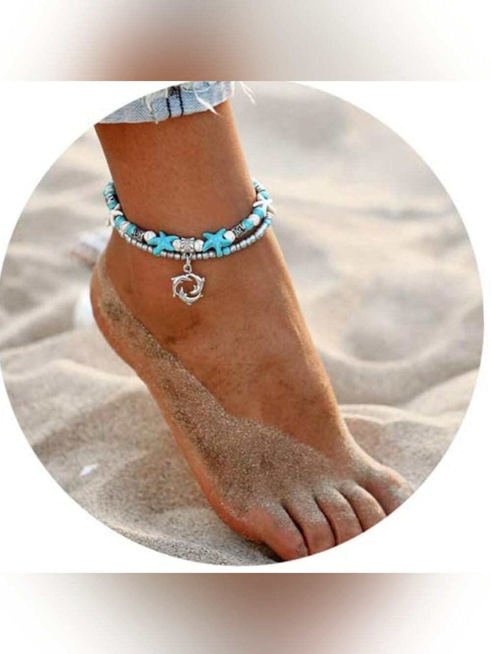 Multi-layered Dolphin Nautical Themed Ankle Bracelet NWT